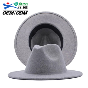 Cappello Fedora in feltro di lana personalizzato con Logo personalizzato di qualità per uomini e donne a tesa larga per la pesca di scene all'aperto casuali - Product Image 1