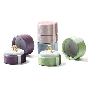 Wholesale Luxury <b>Small</b> Velvet Fabric for Jewelry <b>Box</b> Korea Design Earrings Pendants Rings Premium <b>Box</b> Packaging case - Product Image 5