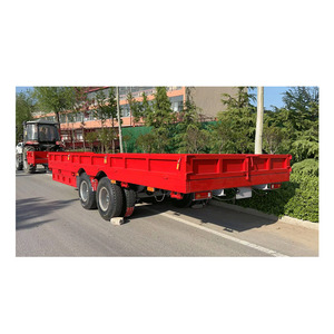 3 4axle Grain Plate Platform 20ft 40ft Container Flatbed Truck Semi Trailer for Sale - Product Image 3