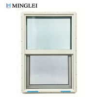 Fenêtre à guillotine simple en vinyle de style américain, double vitrage Low-E, fenêtres en PVC avec moustiquaire