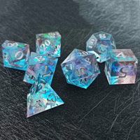 Dungeons & Dragons dés en résine polyédrique à paillettes transparentes coloré DND RPG 7 pièces jeu de société dés style dnd dés en résine