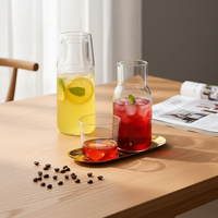 Bouteille d'eau de sport de grande capacité personnalisée en verre résistant à la chaleur avec couvercle Ensemble bouilloire pour une personne à boire froide Théière Verre