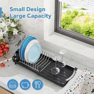 Small <b>Dish</b> Drying <b>Rack</b> Expandable <b>Dish</b> <b>Rack</b> Space Saving <b>Dish</b> Drainer for Kitchen in Sink or Countertop - Product Image 5