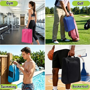 Custom Logo Padded <b>Golf</b> <b>Shoe</b> Carry <b>Bags</b> with Clasped Strap Handle Zipper Sports <b>Shoe</b> Strap <b>Bag</b> <b>Golf</b> <b>Shoe</b> <b>Bag</b> - Product Image 5