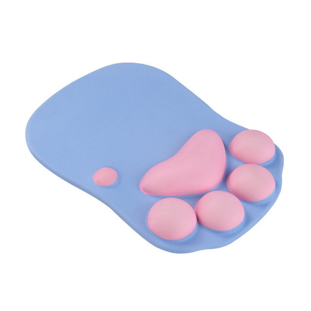 Ergonomic Cute Cat Paw Wrist Mouse Pad Anti-slip Office Stereo Wrist Pad Silicone Filled Mouse Pad Wrist Rest