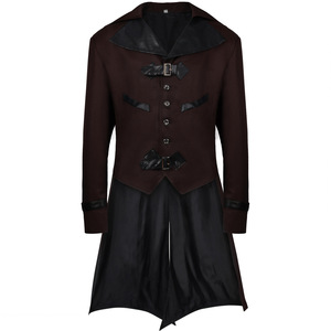 Ortaçağ Steampunk Tailcoat yetişkin erkek rönesans korsan vampir gotik ceketler cadılar bayramı kostümleri için Warlock ck Coat - Product Image 6