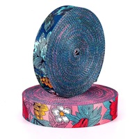 Sangle en polyester 100% à double face imprimée par sublimation haute ténacité, 38mm 50mm, motif floral, pour textile de maison et bandoulière de sac