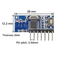 Module récepteur de relais RF 433 Mhz sortie 4 CH sans fil avec bouton d'apprentissage et émetteur de télécommandes RF 433 Mhz bricolage RX480E
