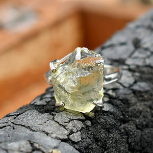 Nouvelle bague au design irrégulier en argent sterling 925, quartz citron brut, bijoux fins, bagues personnalisées, fabricant de bijoux - Product Image 3