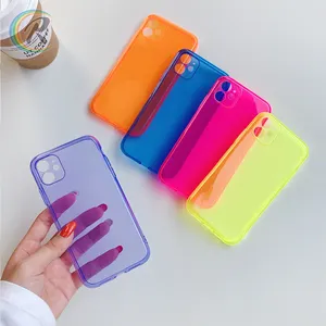 Hot tương phản Neon màu Điện thoại đồng bằng TPU trường hợp đối với iPhone 13 Pro Max 12 Pro mềm bìa cho Iphone 15 Pro Max