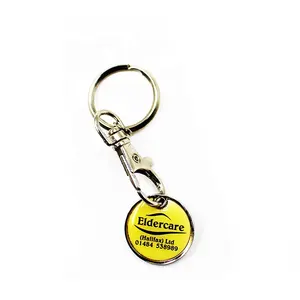 cheap high quality sublimation keychain Custom Metal key chain Soft Enamel Shopping Trolley Coin Token Keyrings