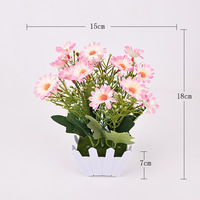 Set Bunga Pagar Sutra Daisy Simulasi Kecil Dekorasi Taman Padang Rumput Tanaman Hijau Liburan Hari Valentine Thanksgiving