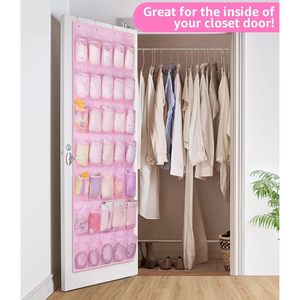 35 Pocket Over The Door <b>Shoe</b> Organizer Pink Oxford Fabric Hanging Rack For <b>Shoes</b> Toys Closet <b>Storage</b> - Product Image 6