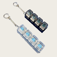 Custom Logo Illuminated 4-Key Mechanical Switch Keycap Fidget Toy PBT ABS Acrylic Plastic Stress Relief Keyboard Keychain Gift