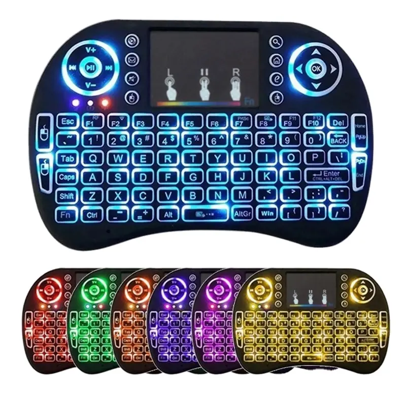 Mini teclado I8 de alta calidad a buen precio, Mini teclado inalámbrico I8 Air Fly Mouse, Teclado retroiluminado