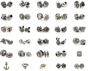 Perles d'espacement pour bracelet paracorde, rétro, basse, breloques, crâne, espace, bricolage, vente en gros