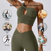 MIQI – soutien-gorge de sport, Design de vêtements, une épaule, Scrunch Yoga, hauts d'entraînement, Gym, femmes, vêtements de sport, une épaule