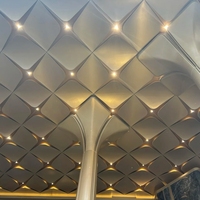 Panneau en aluminium moderne personnalisé de forme diamantée de qualité supérieure pour la décoration de plafonds et de murs de galeries d'art, d'hôtels et de halls d'entreprises