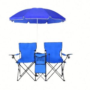 Chaise de plage pliable haut de gamme avec double protection solaire convertible pour une protection ultime contre le soleil et une relaxation optimale - Promotion - Product Image 2