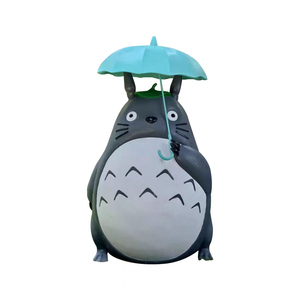 Figurine Totoro de Hayao Miyazaki, sculpture en fibre de verre, entièrement faite à la main, éléments naturels, décoration de jardin extérieur, magasin, dessin animé - Product Image 4