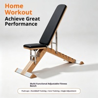 Banc de musculation multifonctionnel en bois pour la maison, inclinable et réglable, pour haltères et entraînement de force