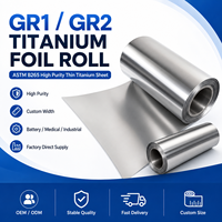 Rouleau de feuille de titane GR1 GR2 ASTM B265 0,01-2 mm Haute pureté Largeur personnalisée pour batterie, usage médical, industriel, OEM