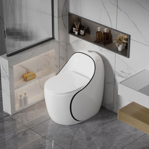 <span class=keywords><strong>WC</strong></span> en céramique de luxe moderne en forme d'œuf, coloré, à économie d'eau, monobloc, avec siphon en S et en P, pour projets résidentiels et hôteliers - Product Image 5