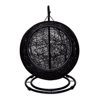 Nouveau Nid pour Chat en Rotin Semi-Enfermé pour Intérieur, Conception Berceau, Capacité 10kg, Idéal Toutes Saisons, avec Bac à Litière Intégré