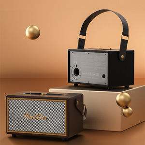 ลำโพงไร้สายพกพาคุณภาพพรีเมียม 40W ระบบเสียงเพลงสำหรับบ้าน วิทยุวินเทจ <span class=keywords><strong>OneDer</strong></span> D6 ลำโพงบลูทูธพร้อมหูหิ้วหนัง - Product Image 5