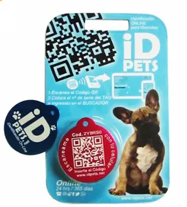 Tag Anjing Stainless QR Hewan Peliharaan Pintar, Personalisasi Tahan Air Epoksi Kucing NFC Hewan ID Digital Tag Kerah Anjing NFC Tag Gantung