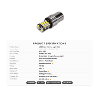 Feu arrière LED automobile super lumineux 4014 45SMD avec décodeur Canbus, ampoule LED de remplacement pour feux de freinage, de recul et de clignotants de voiture