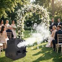 Máquina de Burbujas de 2 Cabezas DMX512, Efecto Especial Profesional para Escenarios, Soplador de Cuatro Ruedas de Alto Rendimiento para Bodas, Fiestas, DJ, Discotecas y Clubs
