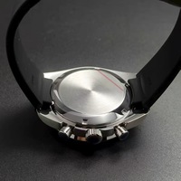 Montre chronographe à quartz pour homme, boîtier en acier massif avec bracelet en caoutchouc, mouvement VK63