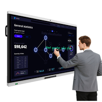 EIBOARD 86 Inch All in One Papan Tulis Interaktif Digital 4K LED IR Layar Sentuh 20 Titik untuk Pengajaran di Kelas OEM