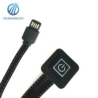 Interrupteur à bouton poussoir carré éclairé, interrupteur à bouton poussoir Led en Silicone
