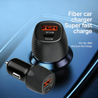 Chargeur de voiture mini rapide et intelligent 38W QC3.0 PD30W Type-C pour smartphones, écouteurs, appareils photo avec protection OTP/OVP - Cadeau Chargeur rapide