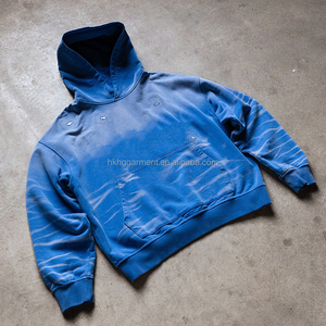 Sweat à capuche en molleton tie-dye personnalisé de haute qualité pour homme, multicolore, délavé à l'acide, style streetwear, avec étiquettes vintage pour un look décontracté hivernal - Product Image 3