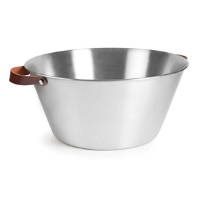 Secchio in Acciaio Inox Barreo Moon con Manici in Pelle, Capacità 12L per Uso in Cucina - Product Image 1