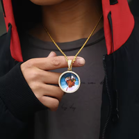Hip Hop 35mm 45mm 69mm Vente Chaude Sublimation Blanc Rond Pendentif Personnalisé Image Mémoire Collier Pendentif