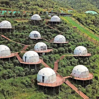 Dôme igloo transparent pour l'extérieur, maison dôme transparente pour le glamping de luxe, hôtel, complexe hôtelier et jardin