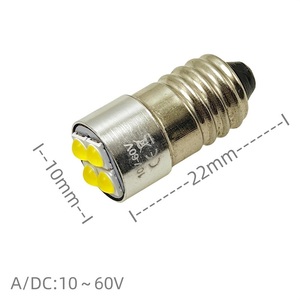 10pcs Trắng 8000K dc10v 12V 24V <span class=keywords><strong>60V</strong></span> BA9s <span class=keywords><strong>E10</strong></span> p13.5s độ sáng <span class=keywords><strong>LED</strong></span> chỉ số ánh sáng dụng cụ đèn pin bóng đèn - Product Image 3