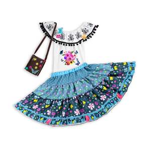 Expédition rapide - Robe Encanto pour filles, robe à épaules dénudées faite à la main, prête à être expédiée, ensemble de robe en soie Mirabel - Product Image 5