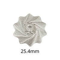 Autocollant décoratif de téléphone d'insigne d'emblème saoudien avec le palmier de date et le motif de cimeterre épingle en métal commémorative transfrontalière