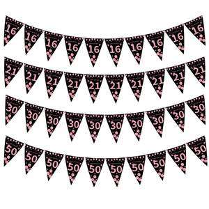 Guirnalda de Cumpleaños con Diseño de Estrella de la Banda Blackpink, Decoración Triangular de Papel para Fiestas de 16, 21, 30 y 50 Años, Accesorios Desechables para Decoración de Locales - Product Image 1