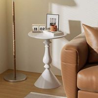 Table basse ronde de style moderne américain en marbre crème pour le salon