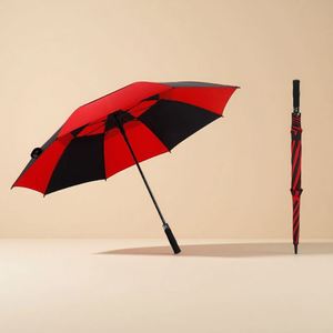 Accepted Custom Logo Modern Multicolor Outdoor <b>Windproof</b> 190T Pongee Fabric Double Layer Golf Straight <b>Umbrella</b> for Travel - Product Image 4