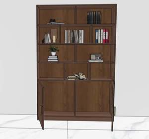 Étagère de rangement moderne en bois massif à 5 niveaux pour salon, chambre à coucher, bibliothèque multifonctionnelle pour bureau - Product Image 2