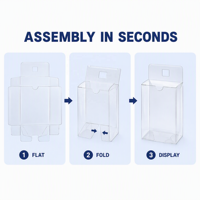 Boîte en plastique transparente personnalisée en PP avec languette de suspension Euro pour l'emballage de cosmétiques en détail, présentoir transparent avec crochet
