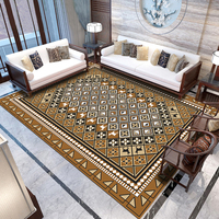 Tapis rectangulaire de luxe en fibre de polyester à poils ras, style pastoral minimaliste, lavable en machine, antidérapant pour salon et chambre à coucher