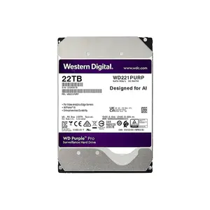 Purple Pro 22TB HDD 7200 RPM 512MB แคช SATA 6.0กิกะไบต์/วินาที3.5 "WD221PURP ฮาร์ดไดรฟ์ภายใน